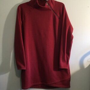 Athleta Deep Red Zippered Long Pullover